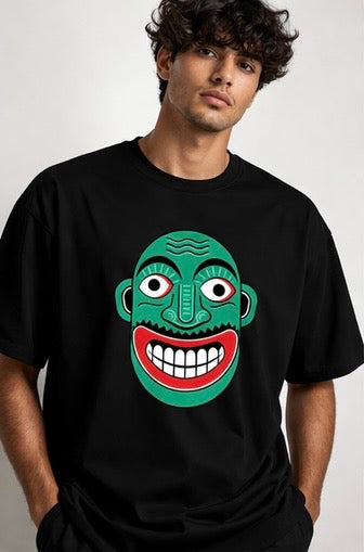 Black Tee - Green Face