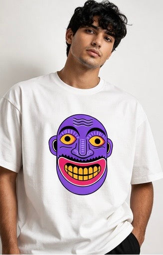 White Tee - Purple Face