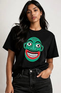 Black Tee - Green Face